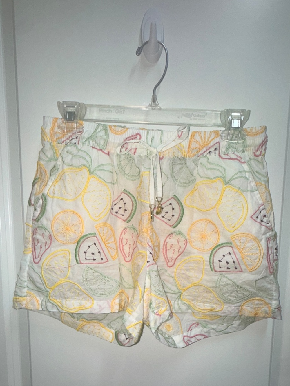 C&C California Lemon Lime embroidered shorts